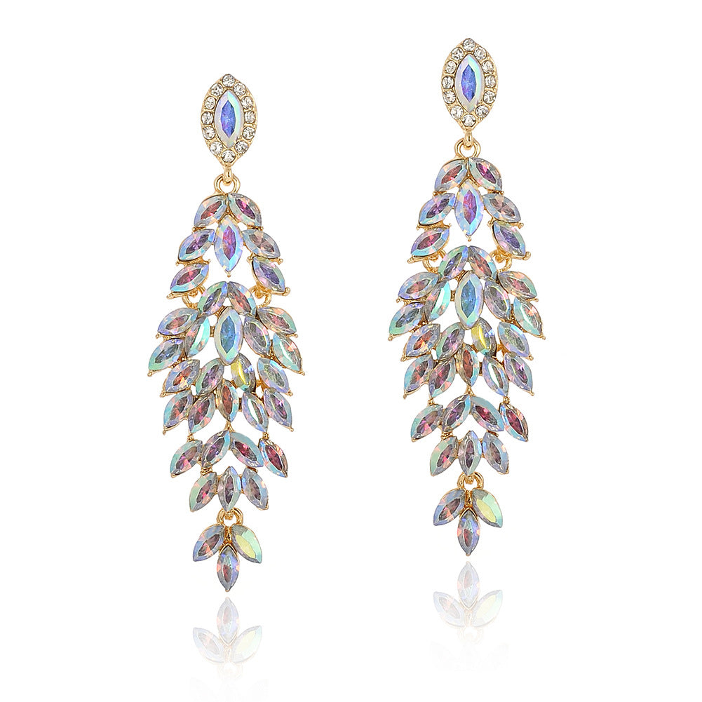 Wholesale Luxury Crystal Marquise Zinc Alloy Earrings
